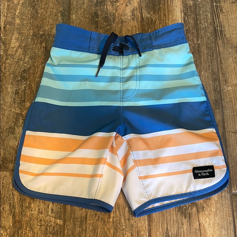 Abercrombie & Fitch Blue and Orange Swim Trunks Classic Style